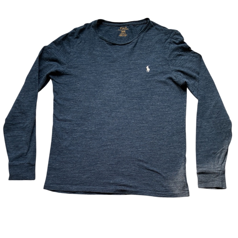 Polo Ralph Lauren Men’s Heathered Navy Long Sleeve Tee Size Medium
